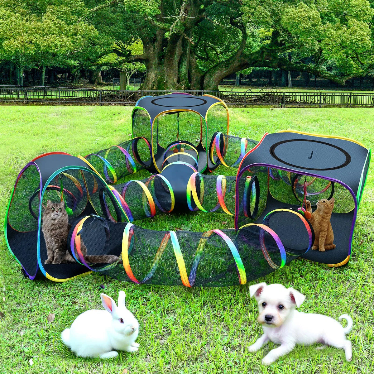 Portable Cat Enclosure, 7-in-1 Outdoor Catio with Tent and Tunnel – image 2