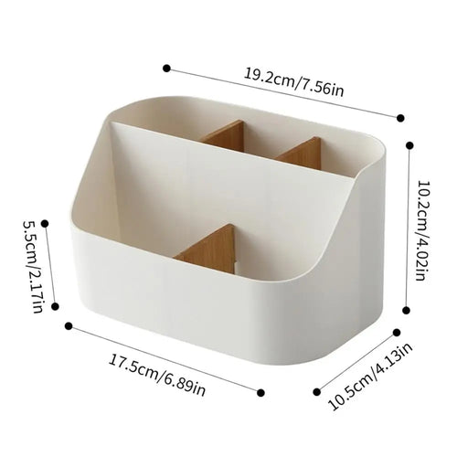 5-Compartment Desk Organizer Box with Removable Dividers