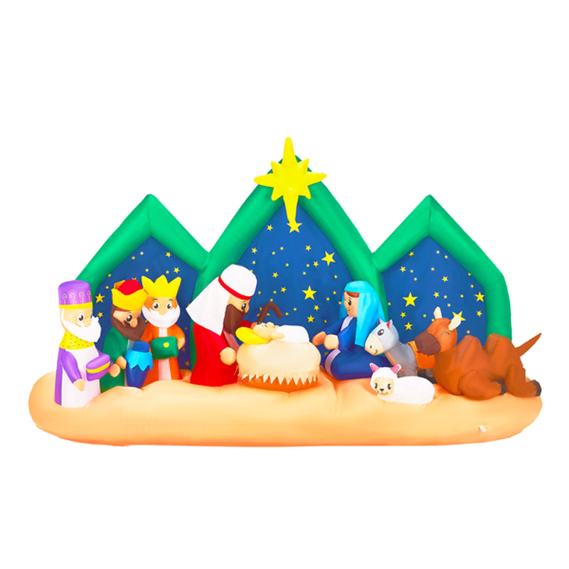 9 Ft Inflatable Nativity Scene With LED Lights for Yard Display – image 1