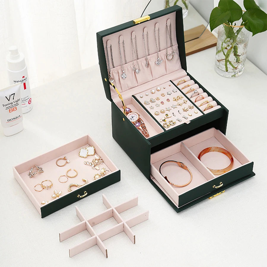 Three-Layer Lockable Jewelry Box with Arched Lid – image 6