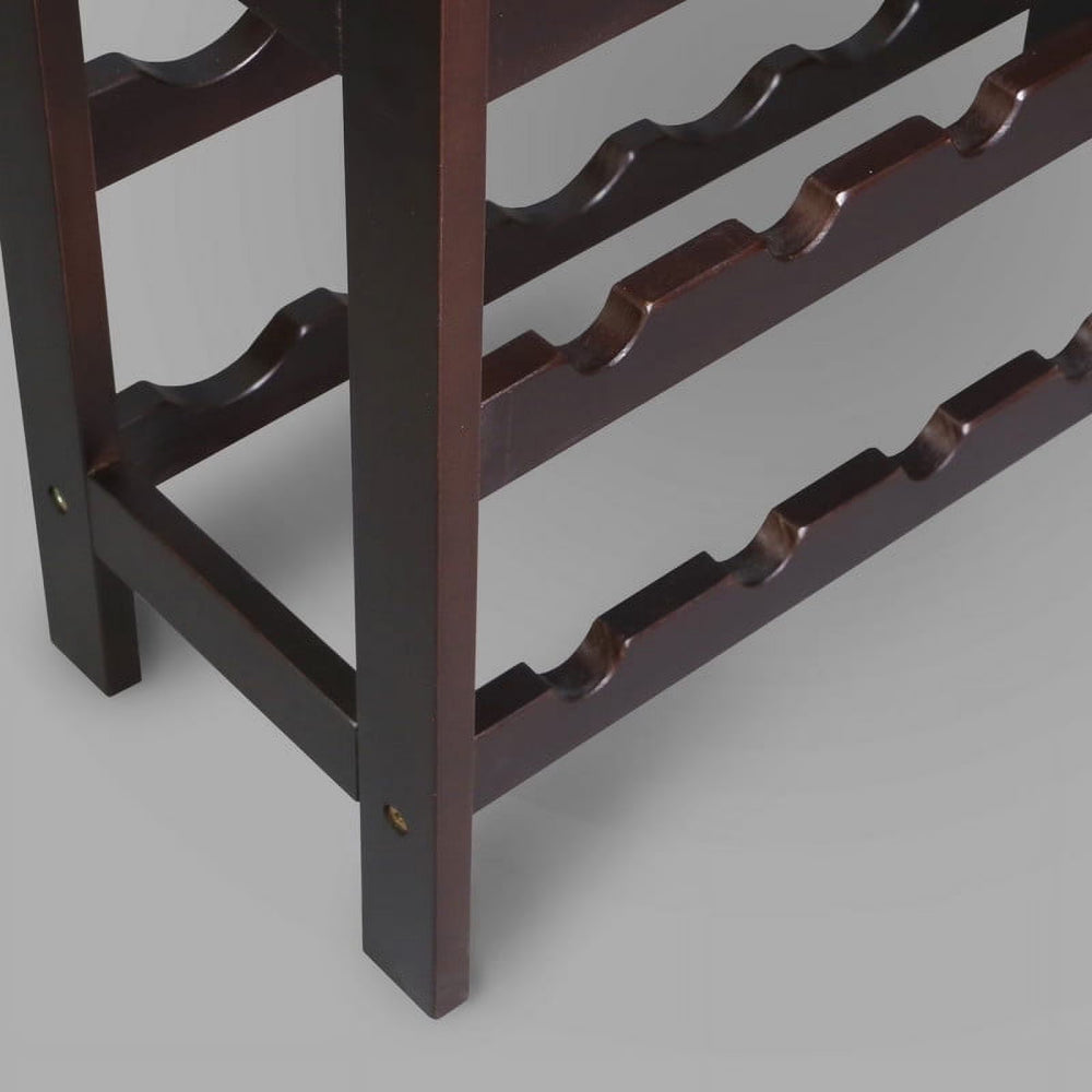 Solid Wood Wine Rack, 18 Bottle Freestanding with Tabletop and Tray – image 4