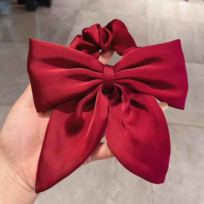 Satin Bow Hair Ties, Large Elastic Ponytail Holders – image 8
