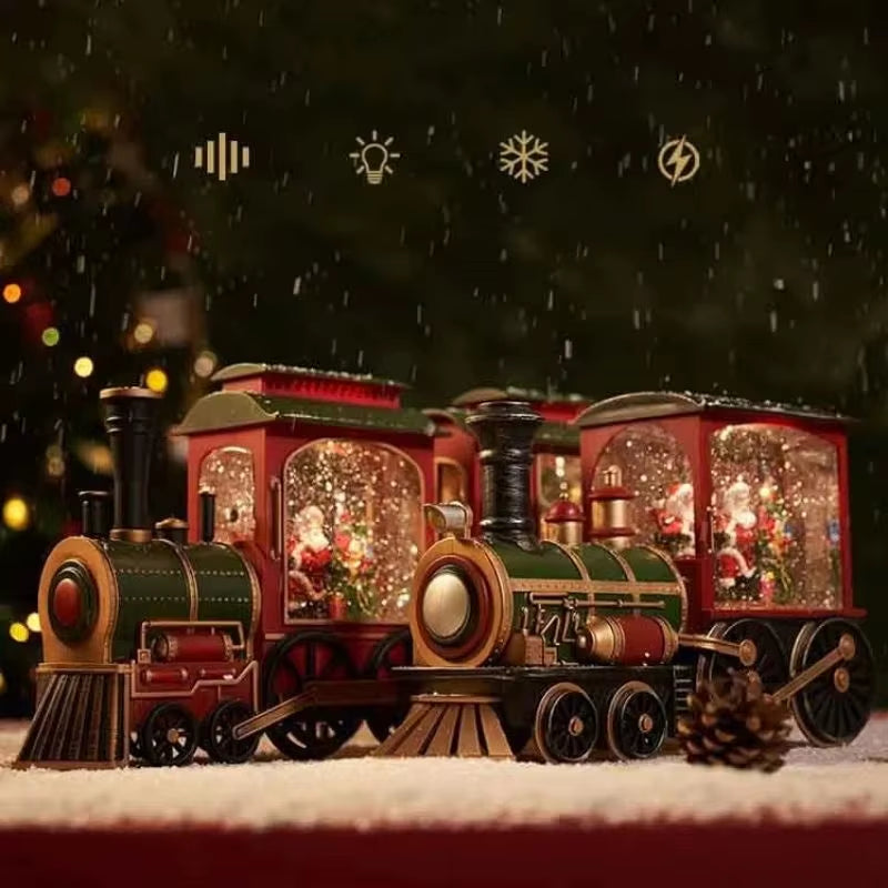 Christmas Train Snow Globe Lantern Tabletop Decoration – image 2