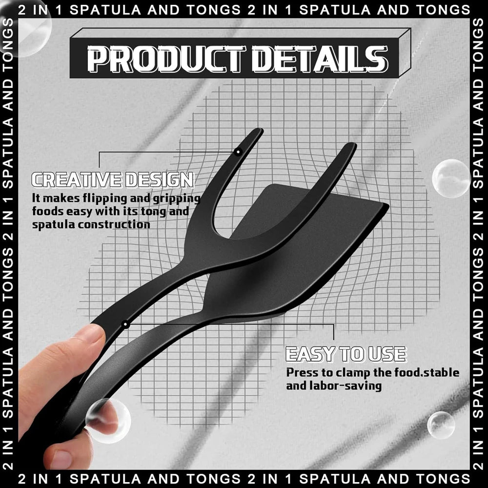 Spatula Tongs, 2-in-1 Grip and Flip for Eggs and Pancakes – image 6