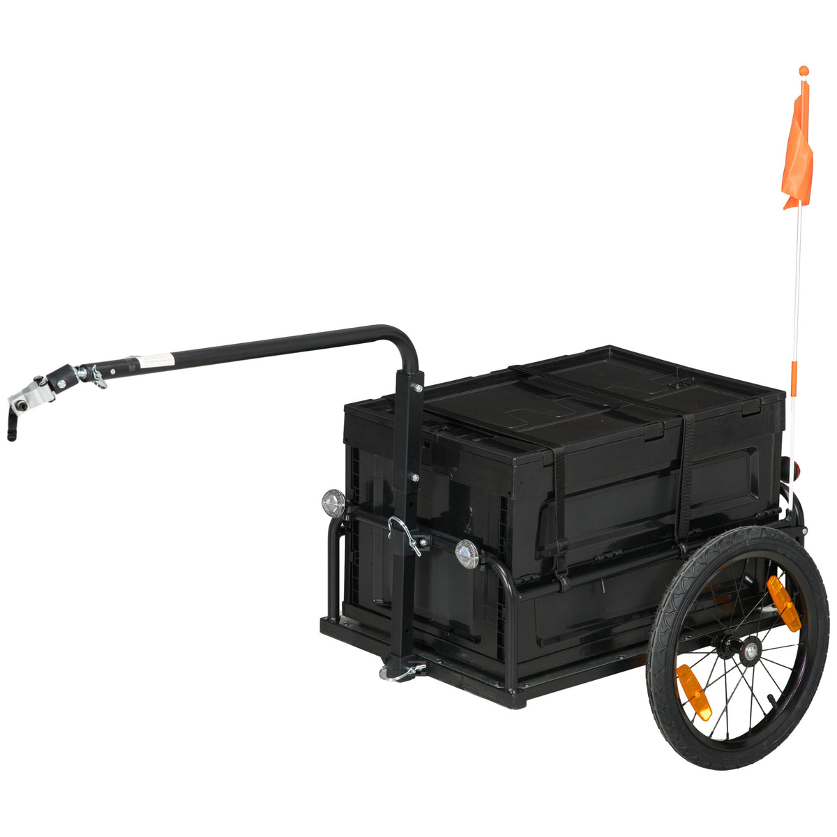 Bike Cargo Trailer with Removable Storage Box, Foldable Steel Frame