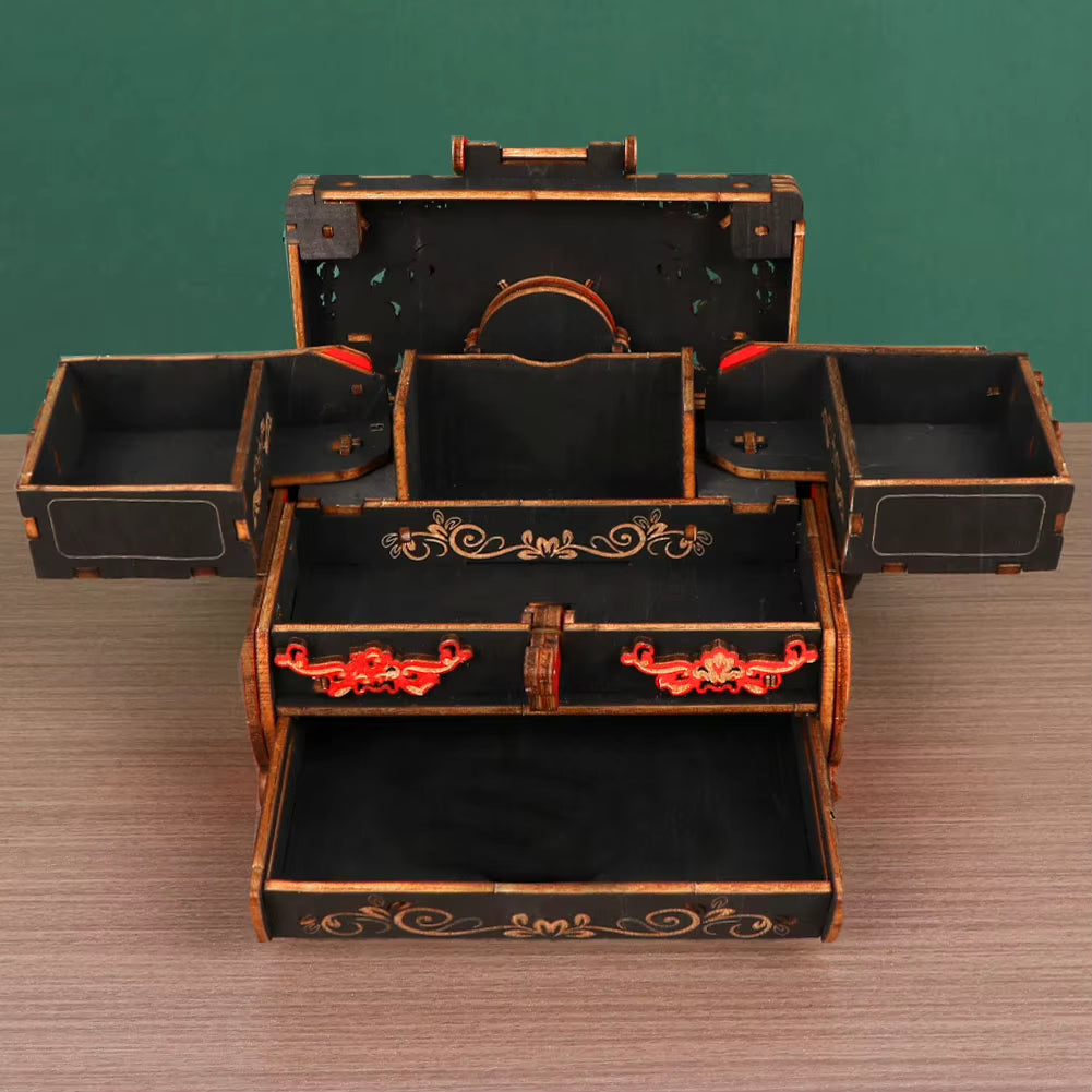 3D Wooden Puzzle Jewelry Box - DIY Carved Vintage Keepsake Box Kit – image 6