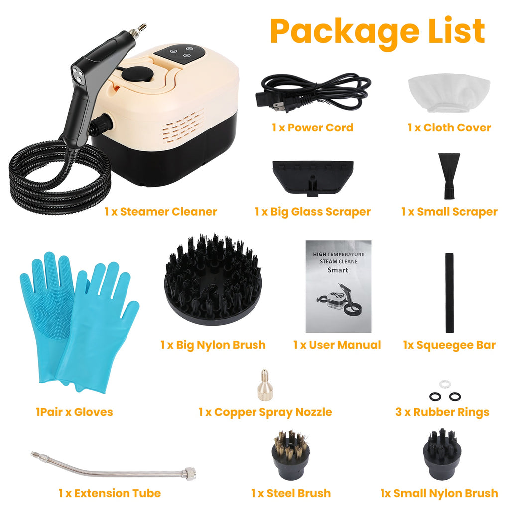 1500W Handheld Steam Cleaner with 1200 ml Tank and 6 Steam Levels – image 12