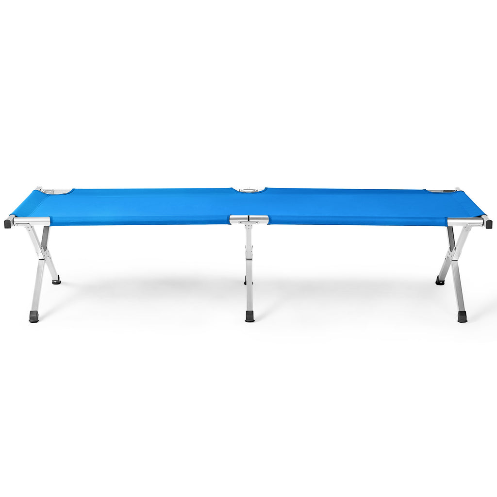 Aluminum Folding Camping Cot with Carry Bag, Blue – image 7