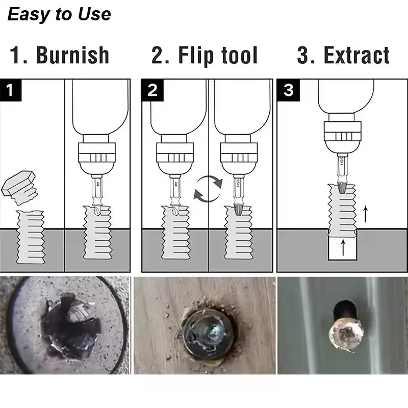 Screw Extractor Set 6 Pcs – Stripped and Broken Screw Remover – image 5