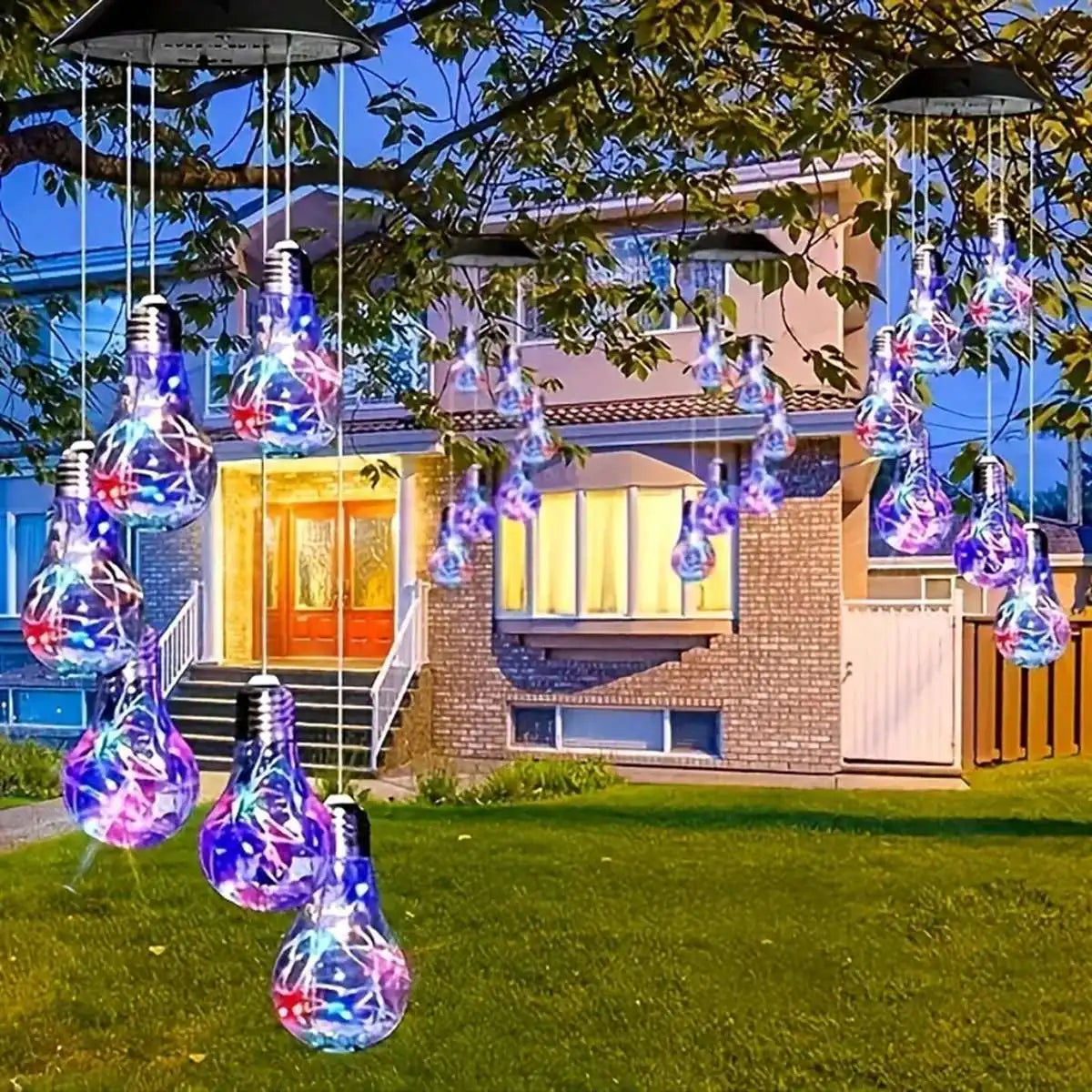 Solar Wind Chime Lights - 6 LED Color Changing Hanging Garden Lights