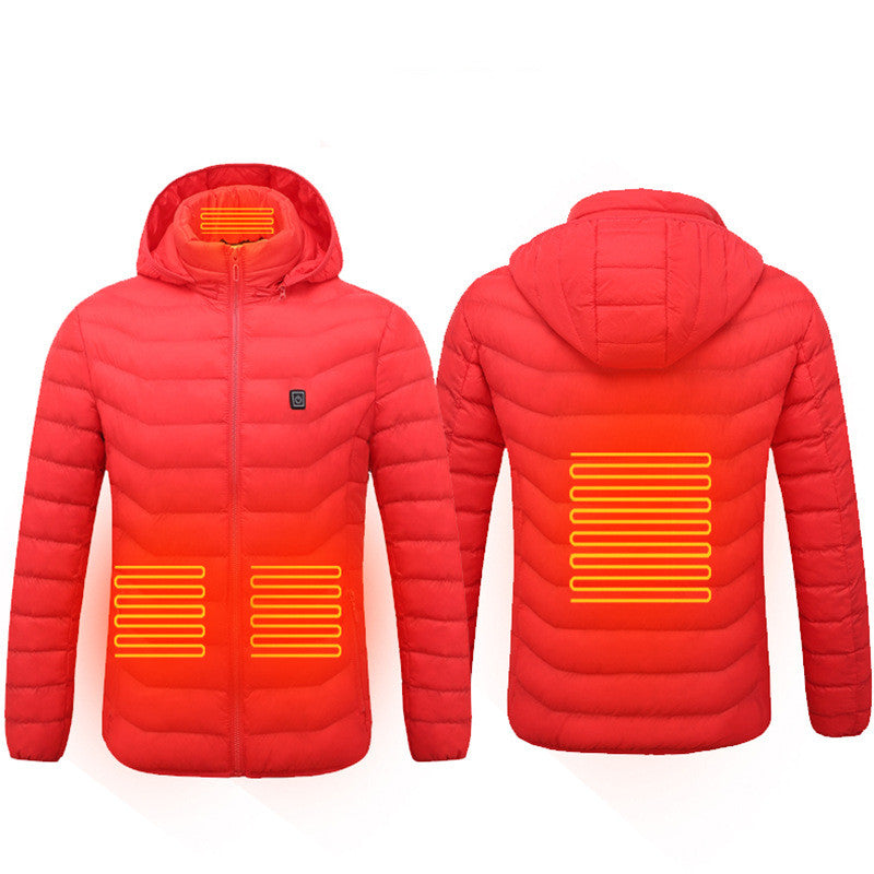 Heated Work Jacket for Men, Hooded Insulated Puffer Coat, USB Powered – image 13