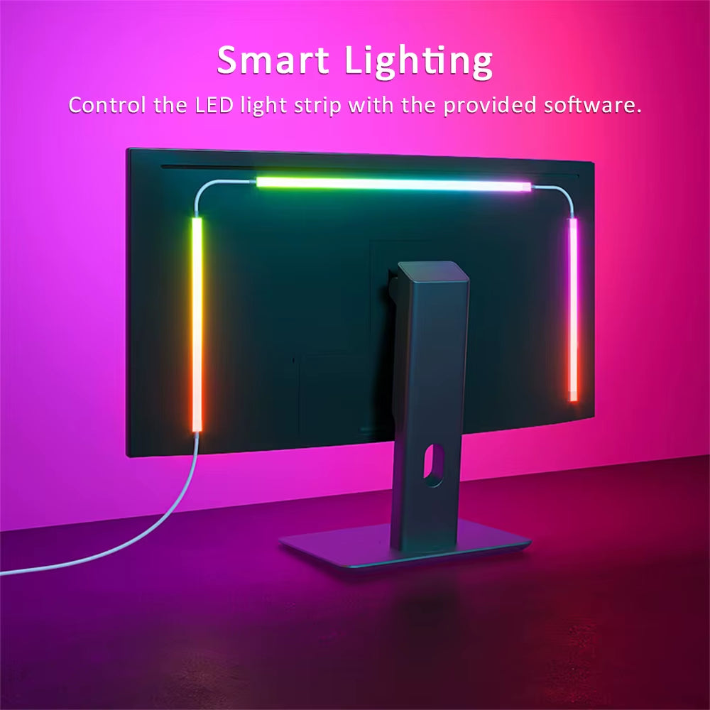 PC Monitor LED Backlight Strip, RGBIC Screen Sync Light 24-34 in – image 3
