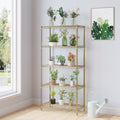 5-Tier Storage Shelf - Adjustable Gold Metal Shelving Unit, 551 lb