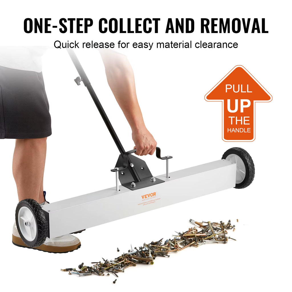Rolling Magnetic Sweeper – Wheeled Nail & Screw Pickup Tool – image 5