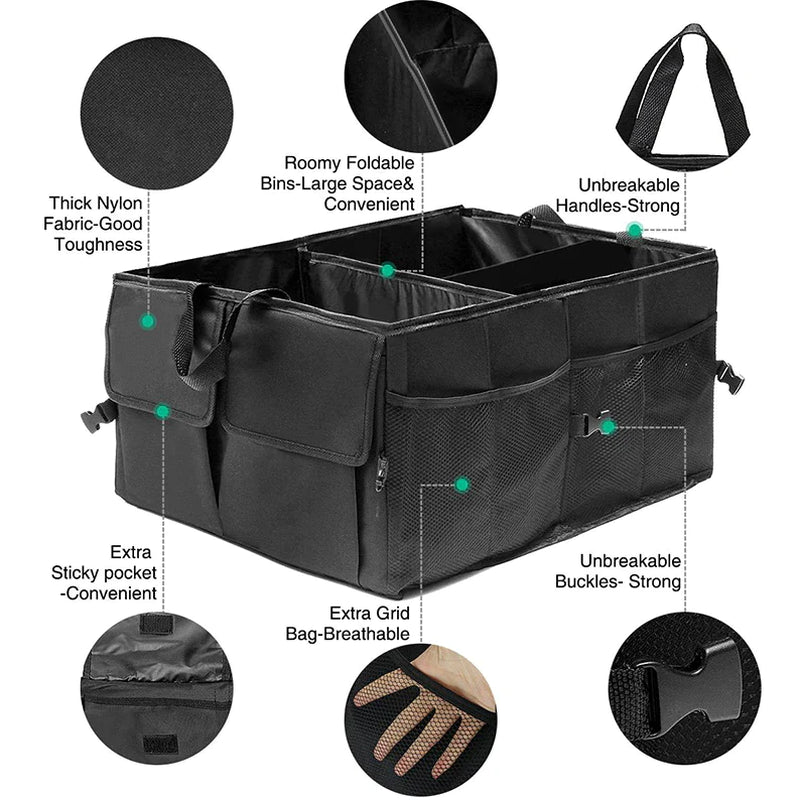Collapsible Trunk Organizer 40L, Oxford Fabric with Pockets – image 2