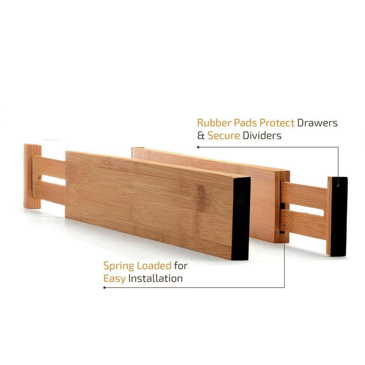 Bamboo Drawer Divider - Spring-Loaded, Expandable – image 5