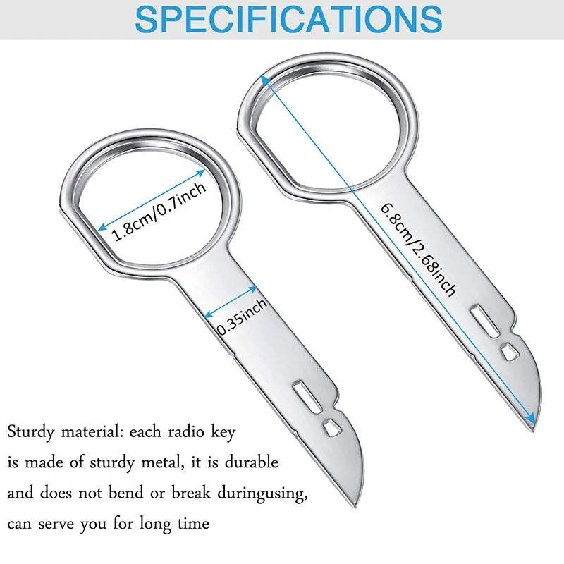 Car Radio Removal Keys – Stainless Steel Stereo Release Tool – image 7