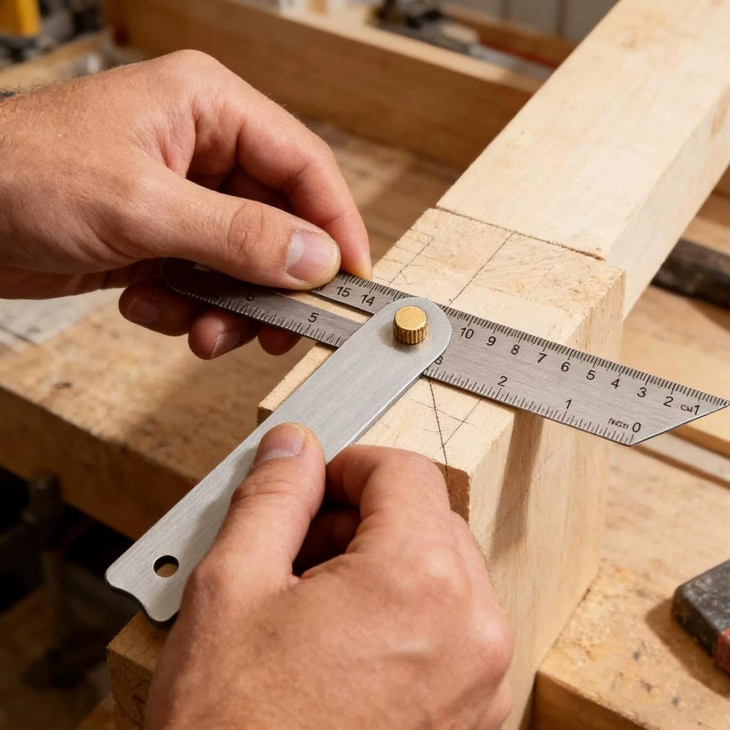 Stainless Steel Woodworking Marking Ruler - Carpentry Layout Gauge – image 3