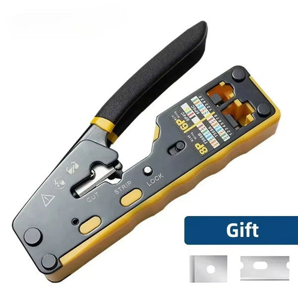 RJ45 Crimp Tool – Pass-Through Ethernet Crimper for Cat5e/Cat6