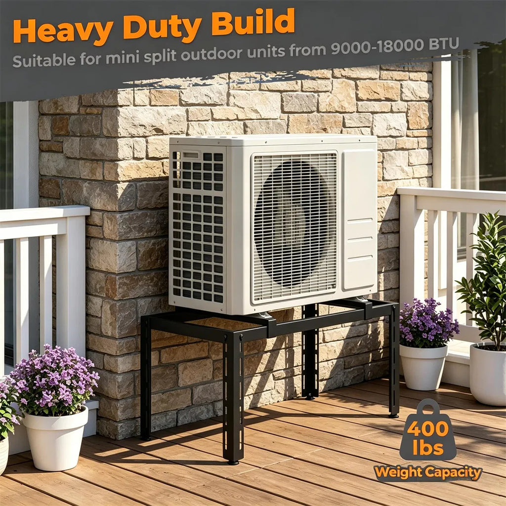 Adjustable Mini Split Ground Stand, 400 lb Heavy-Duty AC Bracket – image 6