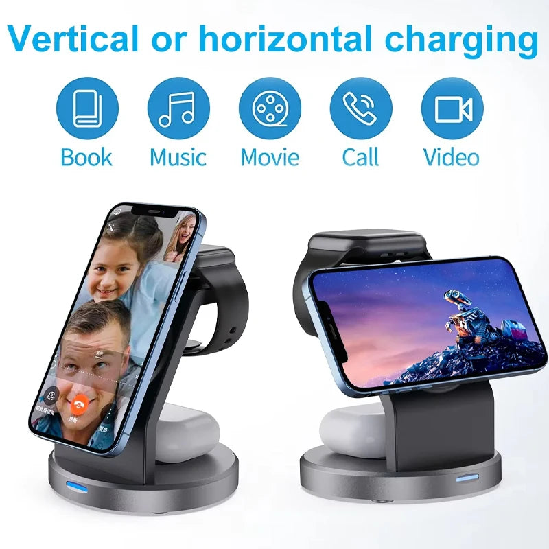 Magnetic Wireless Charger Stand 3-in-1, Fast Charging Station – image 4