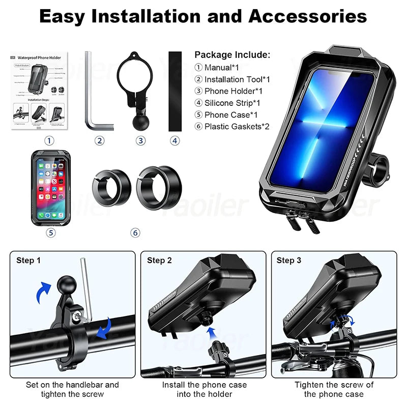 Waterproof Motorcycle Phone Holder with Sun Visor – image 6