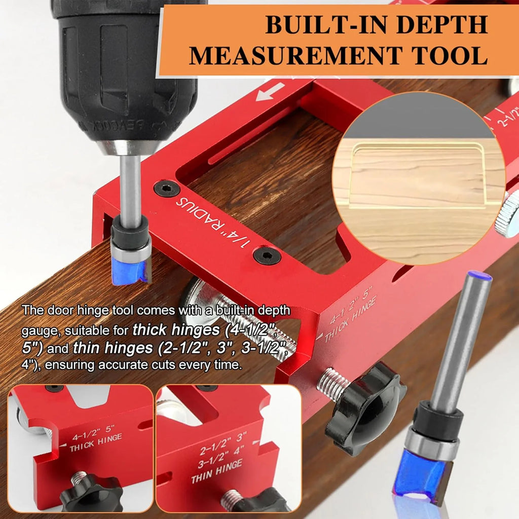 Door Hinge Jig – Aluminum Router Mortise Template Kit, 2.5–5 in – image 8