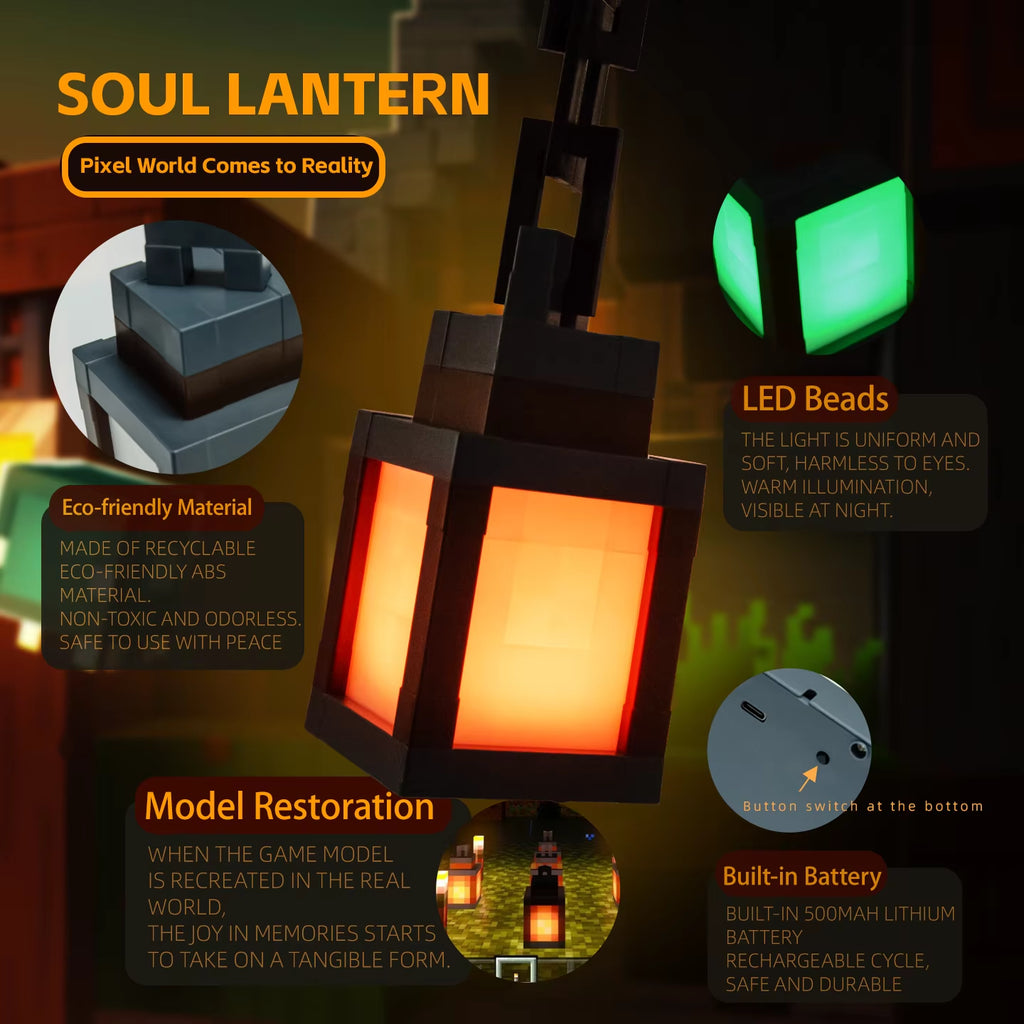 Pixel Art Lantern Night Light - Portable 16-Color LED Tabletop Lamp – image 4