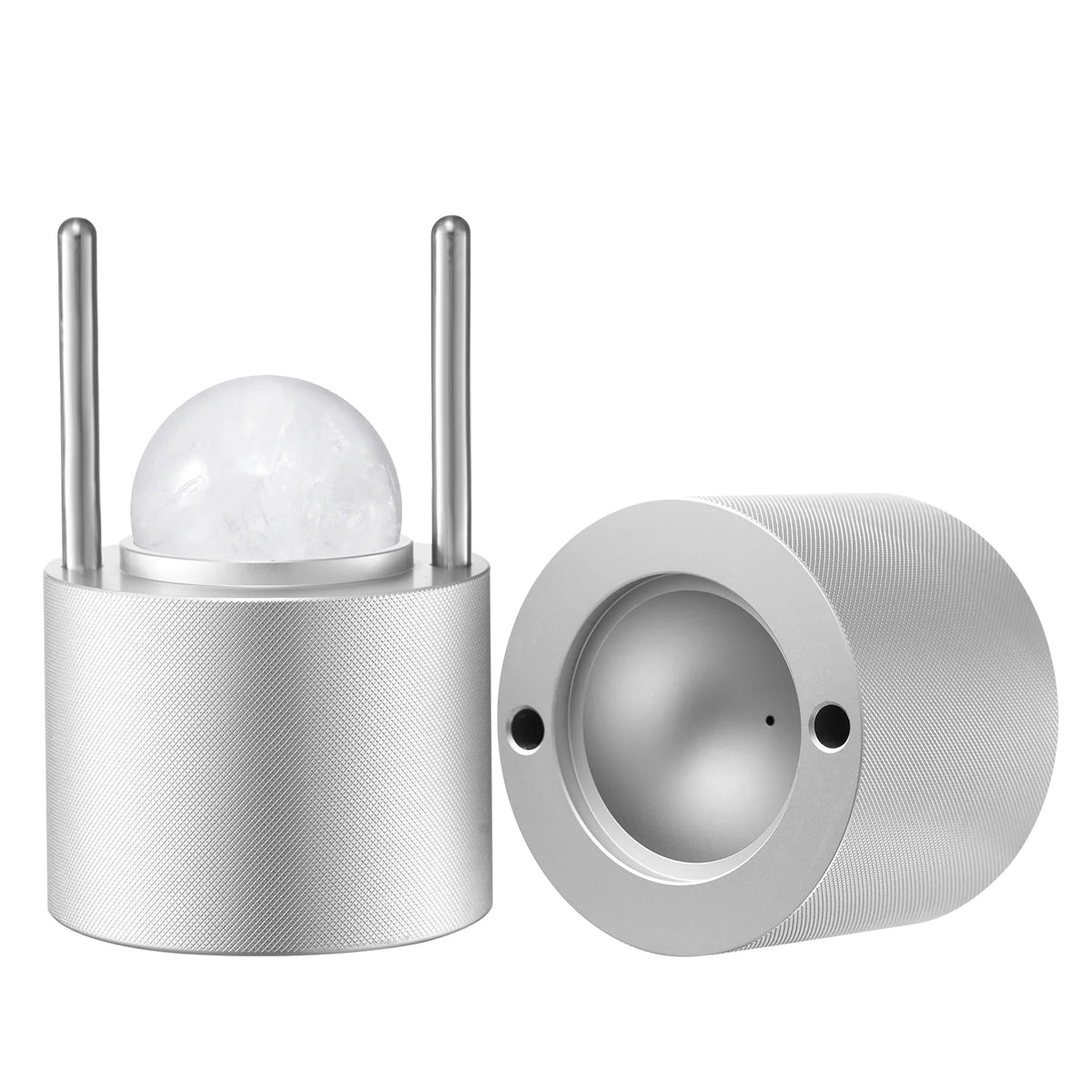Ice Ball Press 2.1 in, Aluminum Ice Sphere Maker with Tongs and Tray – image 9