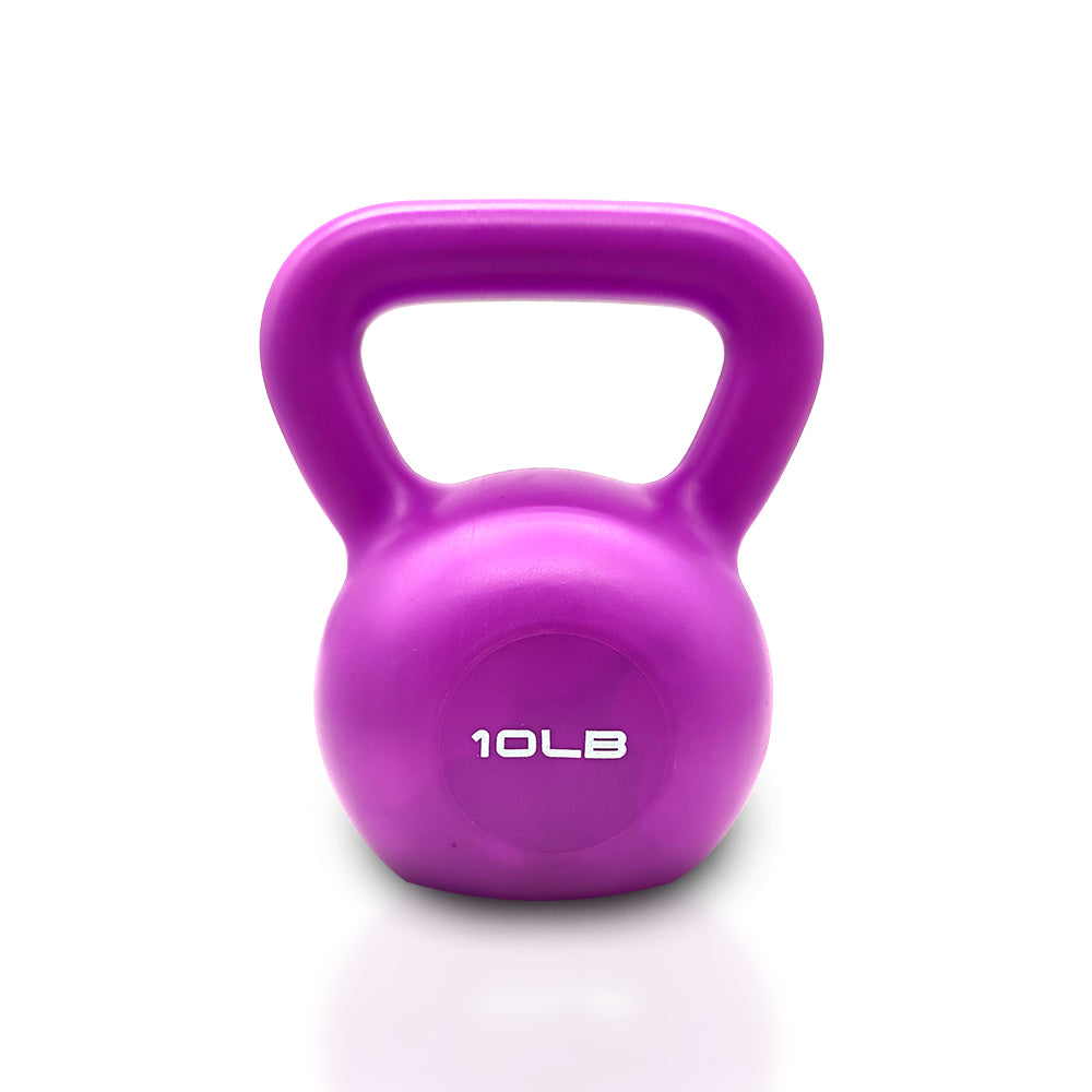 Kettlebell 10 lb – Vinyl Coated Wide-Handle Weight, Purple