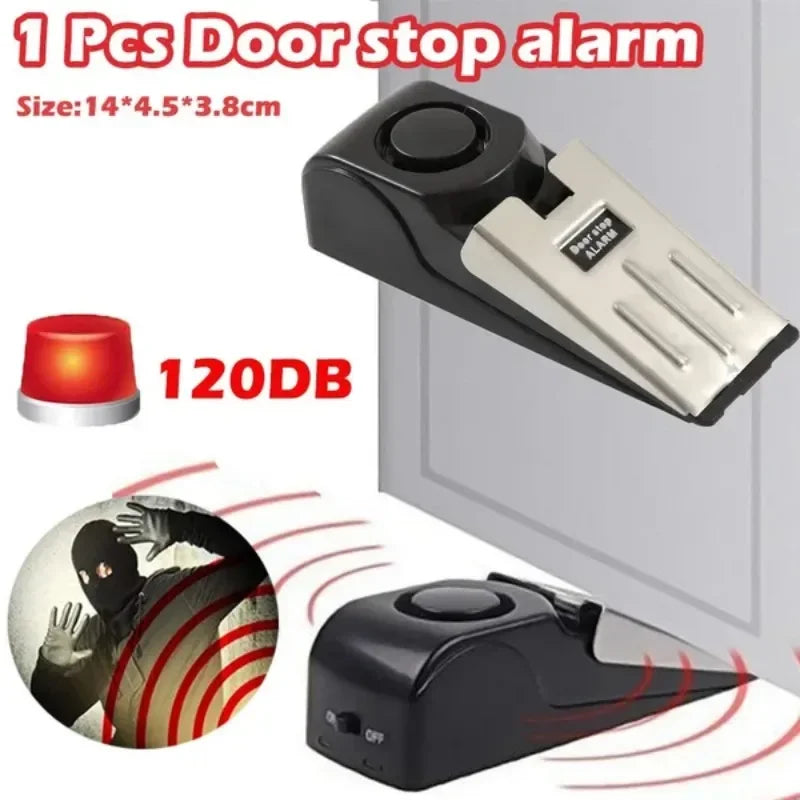 Wireless Door Stop Alarm 120Db - Wedge Doorstop Security Alarm for Home & Travel