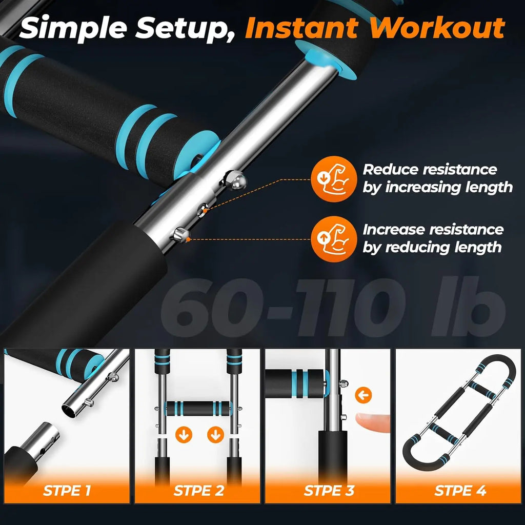 U-Shape Arm Trainer Spring Bar 60–100 Lb, Foam Grips, 1 or 2 Pack – image 4