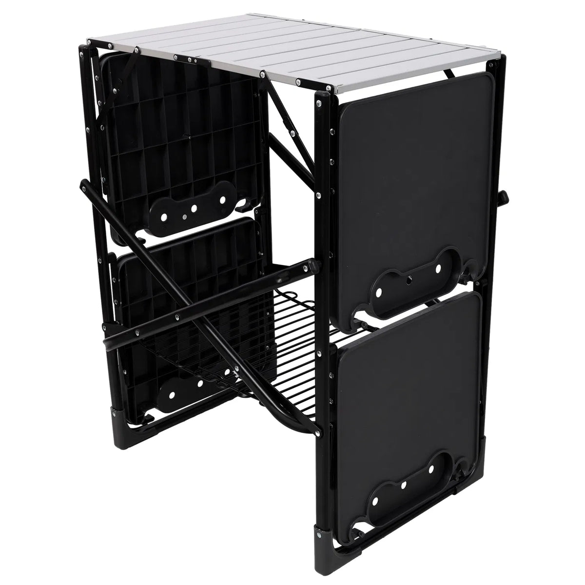 Folding Camp Kitchen Prep Station with Side Shelves and Storage Rack – image 15