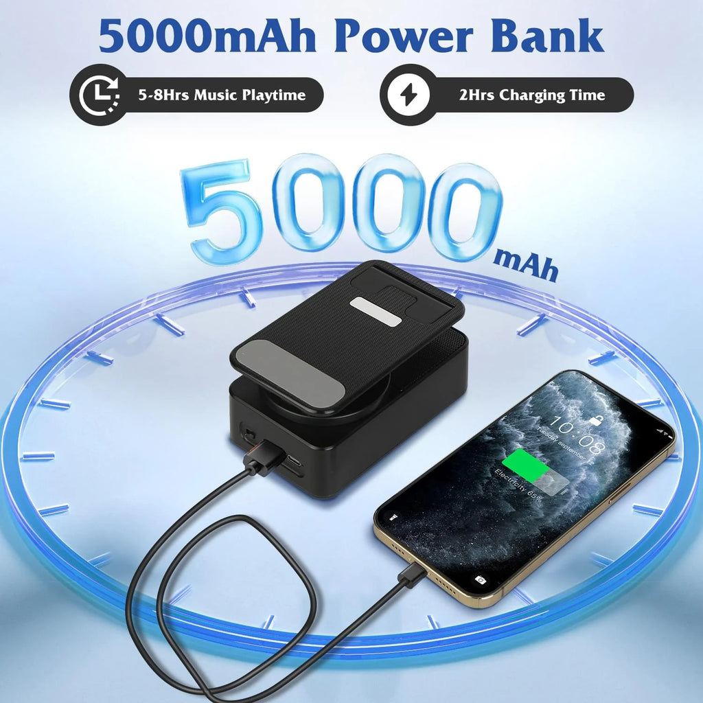 Phone Stand Bluetooth Speaker with 5000mAh Power Bank & RGB Light – image 5