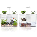 Turtle Tank Kit, Acrylic Starter Aquarium with Lamp & Filter
