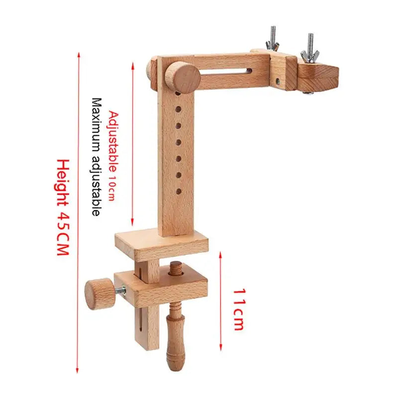 Embroidery Hoop Stand, Adjustable Wooden Cross Stitch Table Holder – image 5