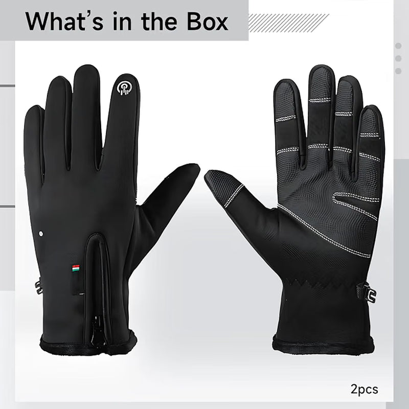 Touchscreen Winter Gloves – Windproof Fleece-Lined with Zipper – image 2