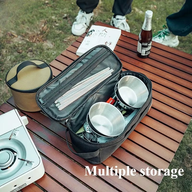 Portable Camping Cookware & Cutlery Set with Bag