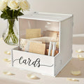 White Wedding Card Box with Lockable Lid, Party Gift Money Box