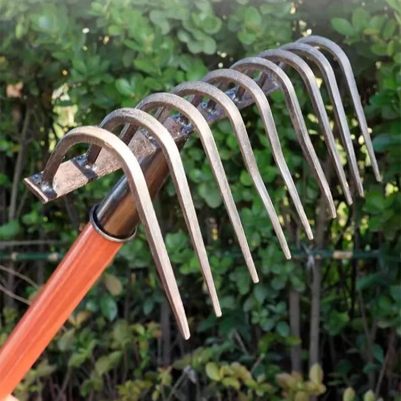 Nine-Tooth Garden Soil Rake with Manganese Steel Head – image 4