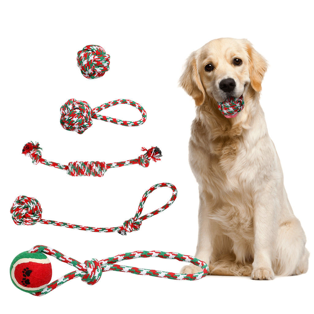 Christmas Dog Rope Toys 5 Pack Chew Toy Set for Puppies – image 12