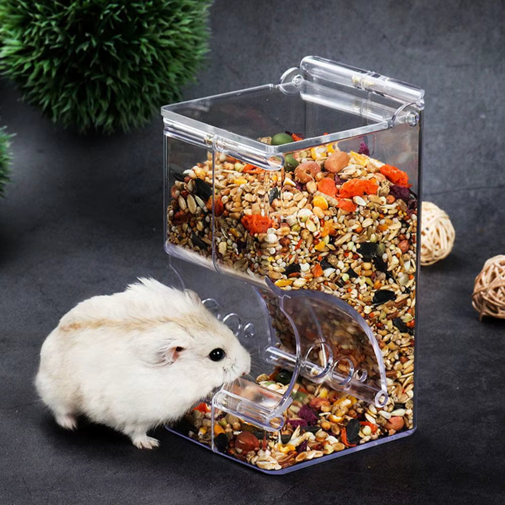 Hamster Feeder, Clear Hanging Food Dispenser for Small Pet Cages – image 2