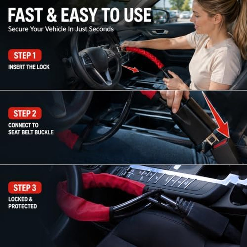 Steering Wheel Lock 2-Pack – Seat Belt Anti-Theft Lock – image 4