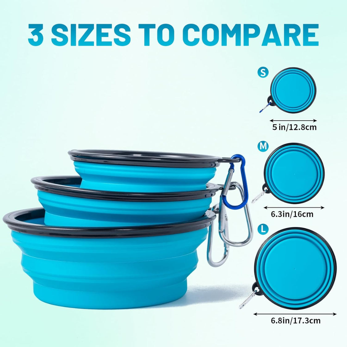 2-Pack Collapsible Travel Pet Bowls with Lids – image 4