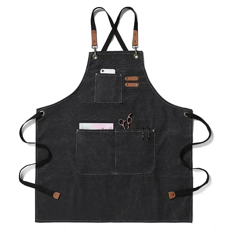Canvas Work Apron – Cotton Shop and Grill Apron, Unisex