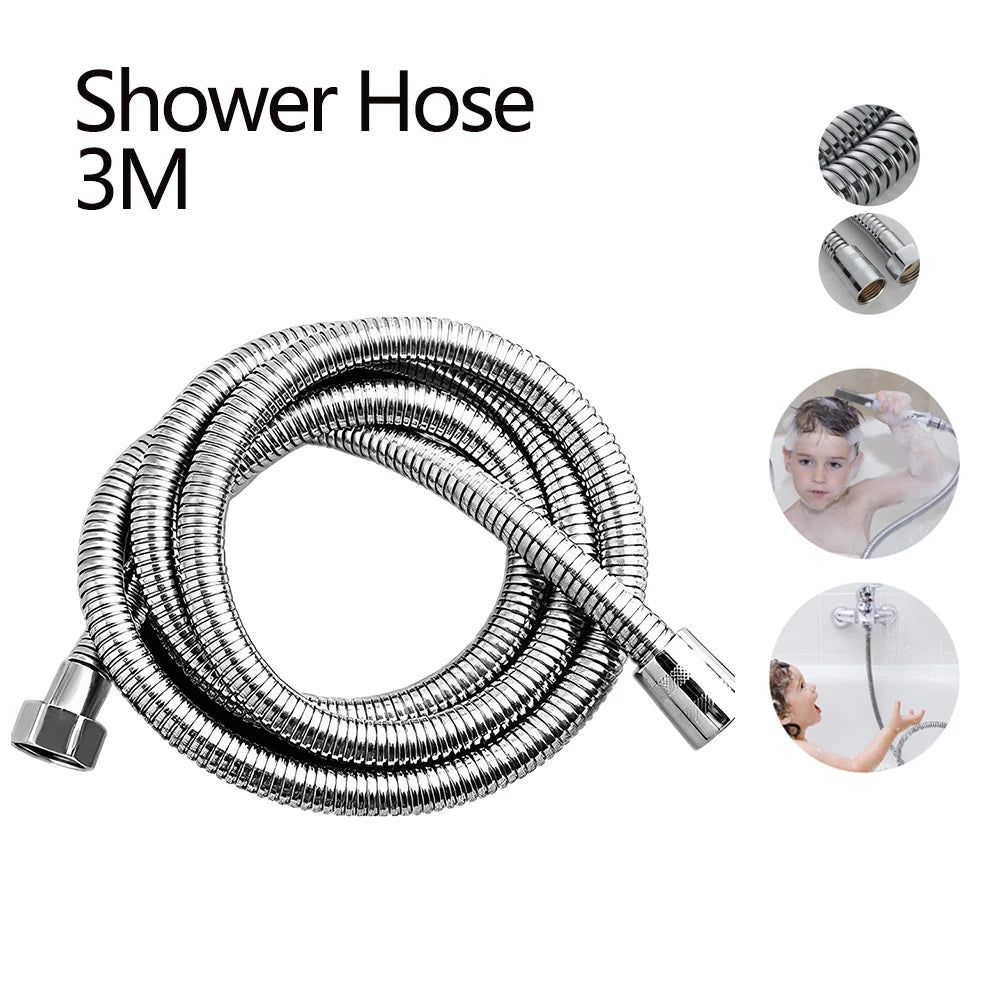 Stainless Steel 360° Shower Hose - 10 ft