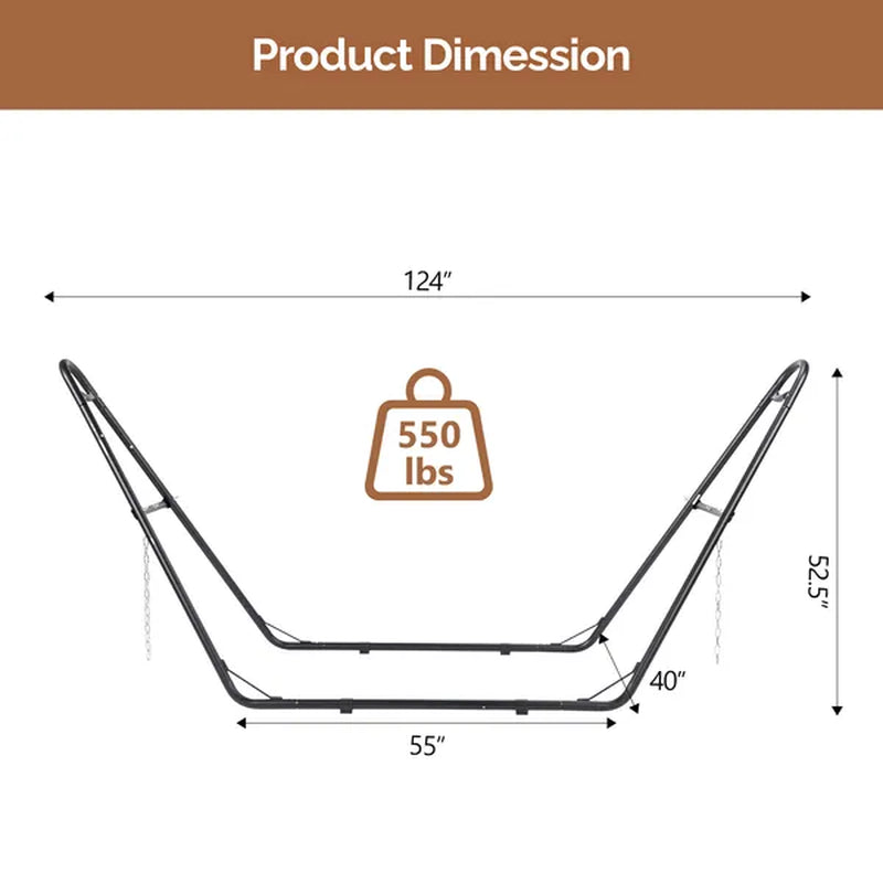 Heavy Duty Double-Barrel Hammock Stand for Most Hammocks – image 4