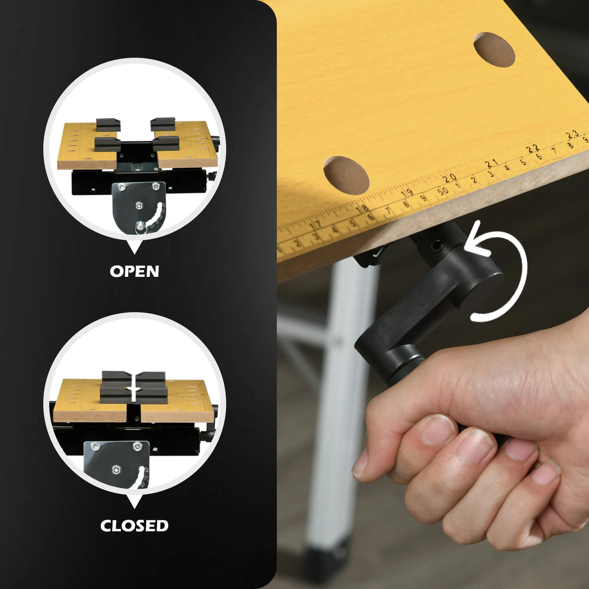 Portable Work Bench Clamp Table with Adjustable Height and Angle