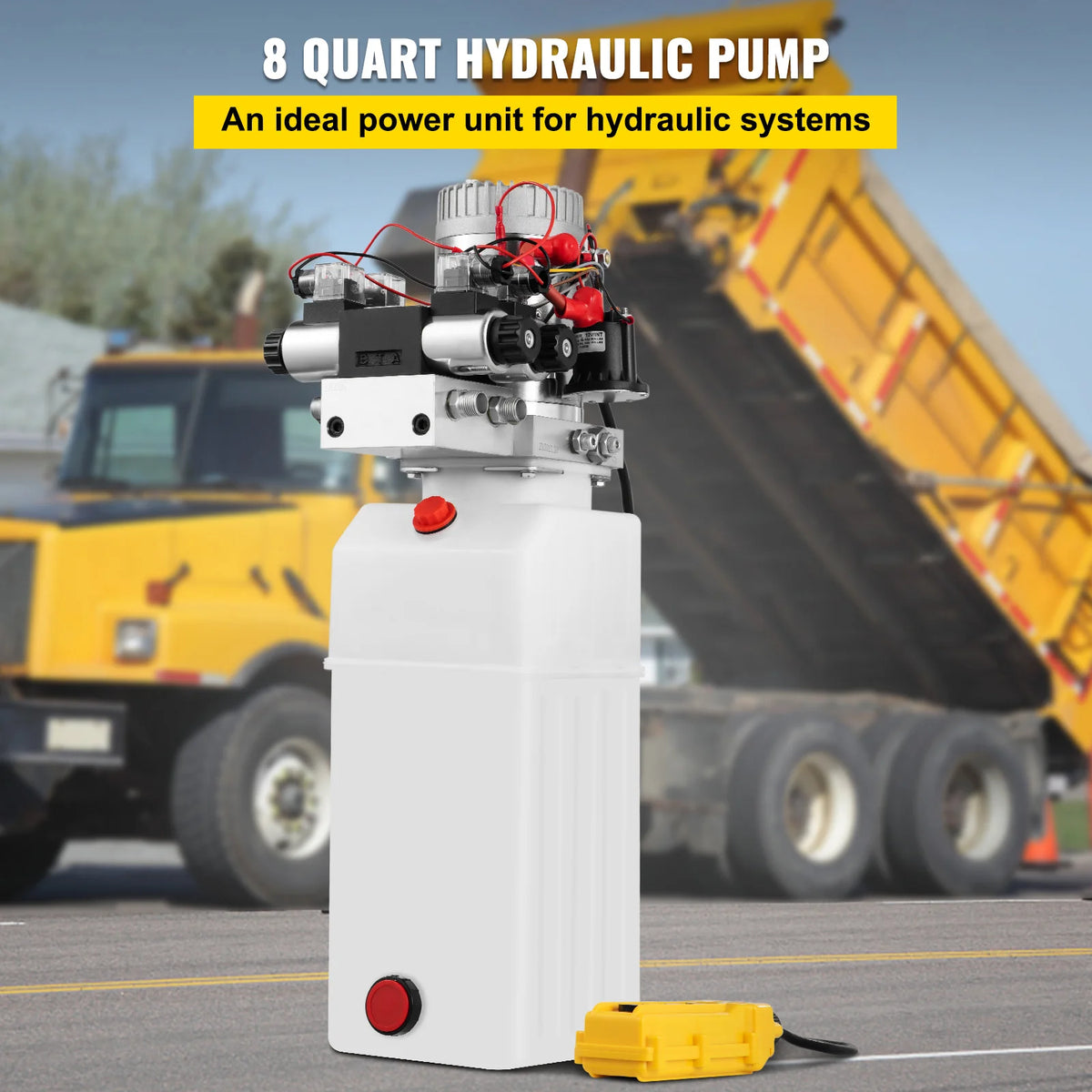 Dump Trailer Hydraulic Pump 12V – Double Acting Power Unit, 8 Qt – image 2