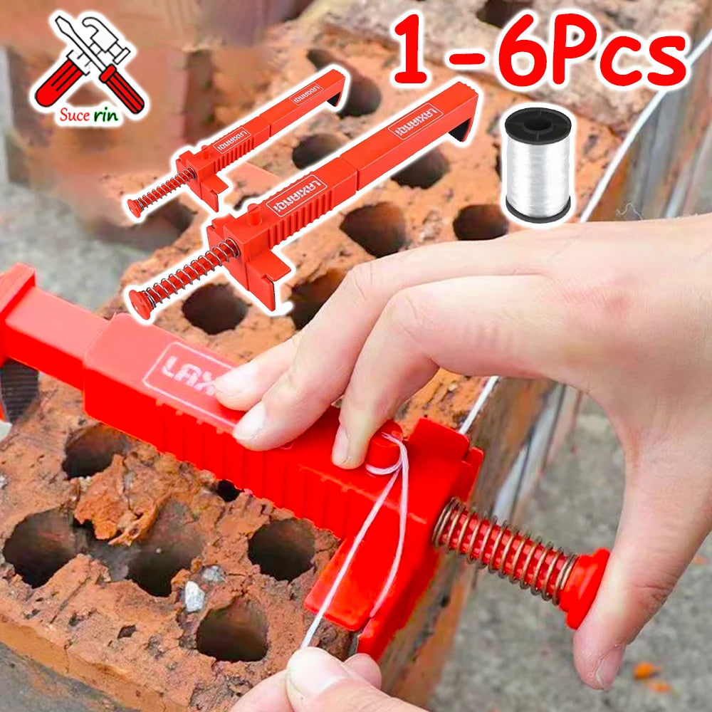 Brick Line Blocks with Wire Reel, 2-Pack Bricklaying Mason Line Holder